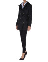 Black diamond print quilted trench coat