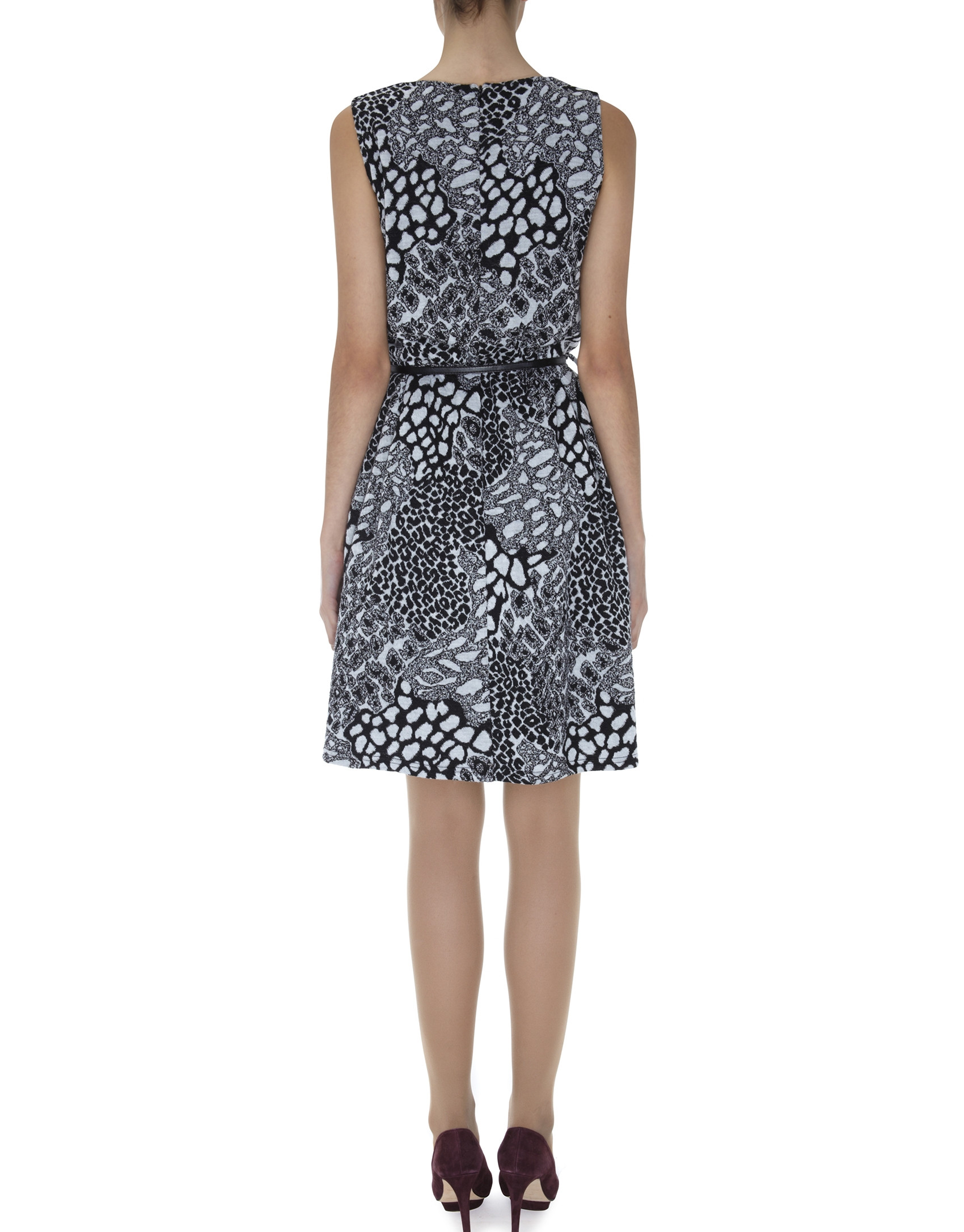 Gray animal print knit dress 