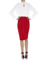 Burgundy straight shirt with flaps