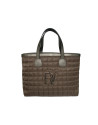 Brown shopping quilted bag
