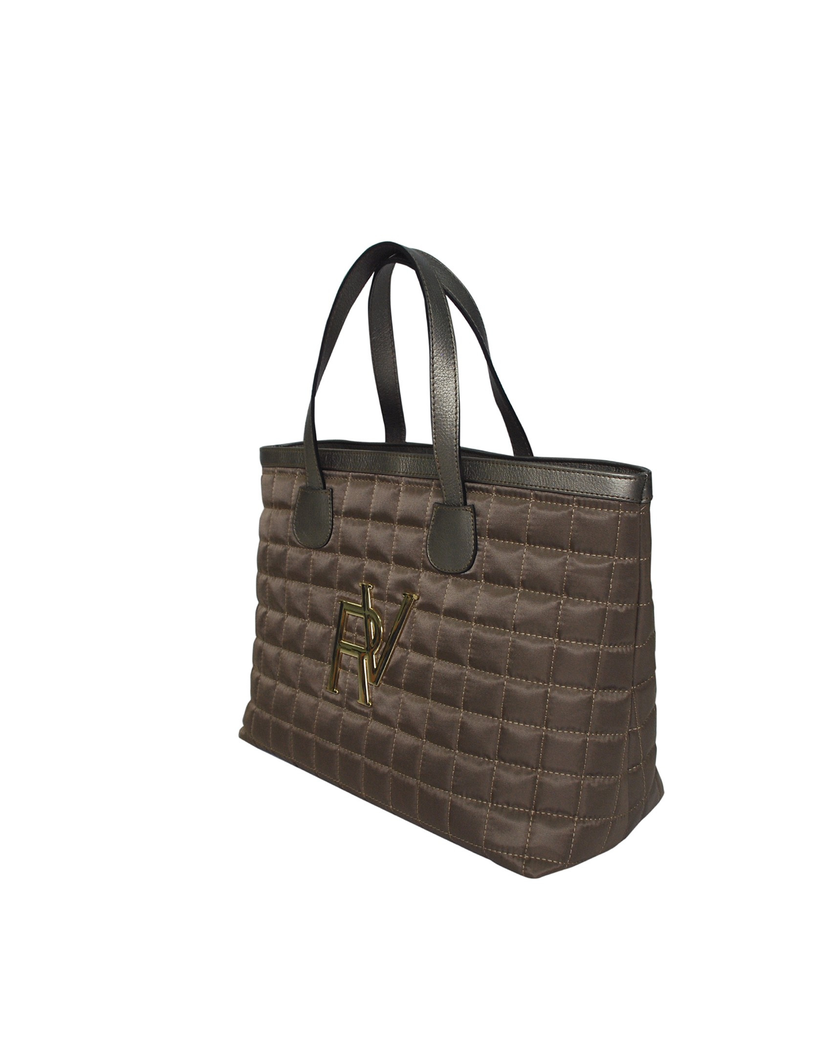 Brown shopping quilted bag