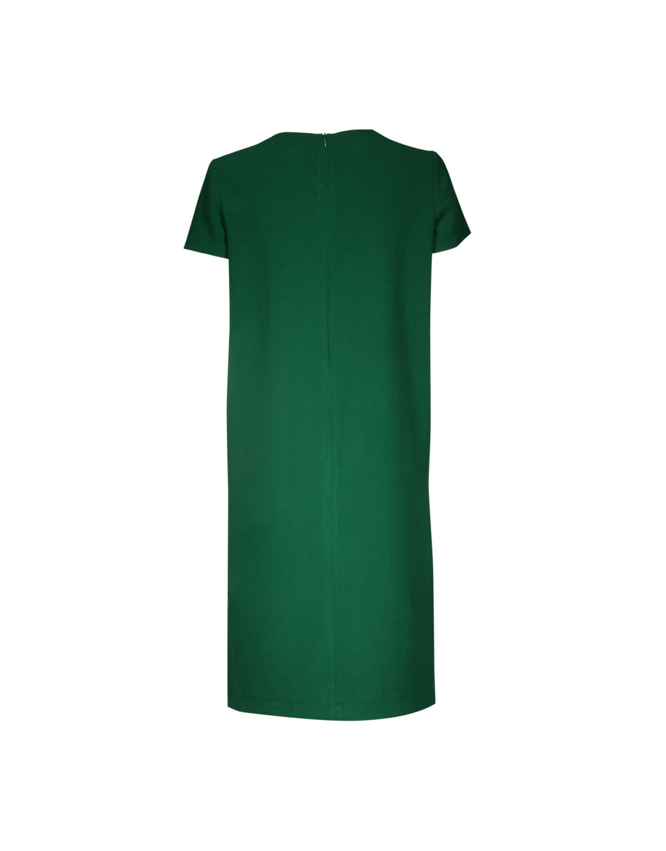 Vestido evasé crepe verde