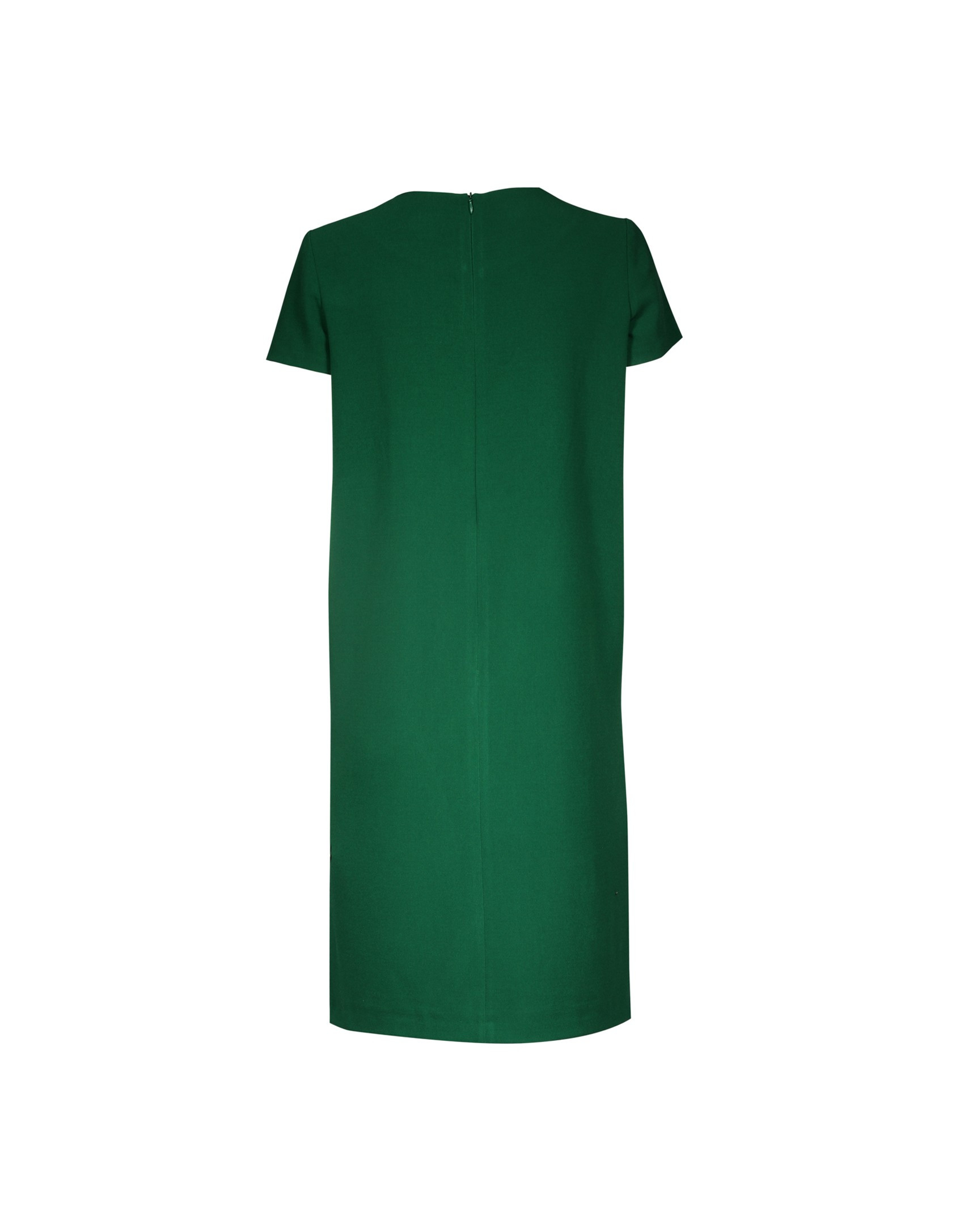 Vestido evasé crepe verde