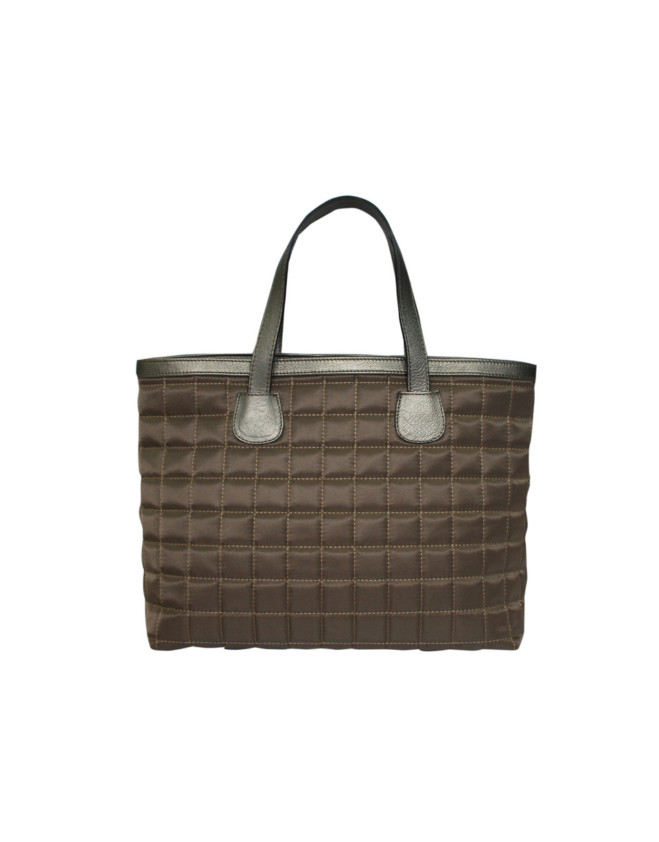 Brown shopping quilted bag