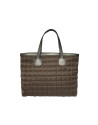 Brown shopping quilted bag