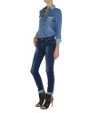 Jeans shirt with pearl appliqués