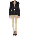 Short black trench coat with hood