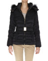 Short black trench coat with hood