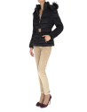 Short black trench coat with hood
