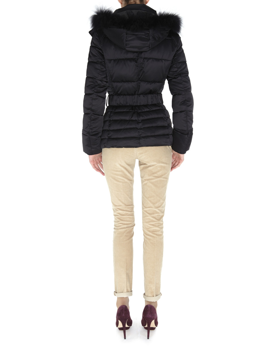 Short black trench coat with hood