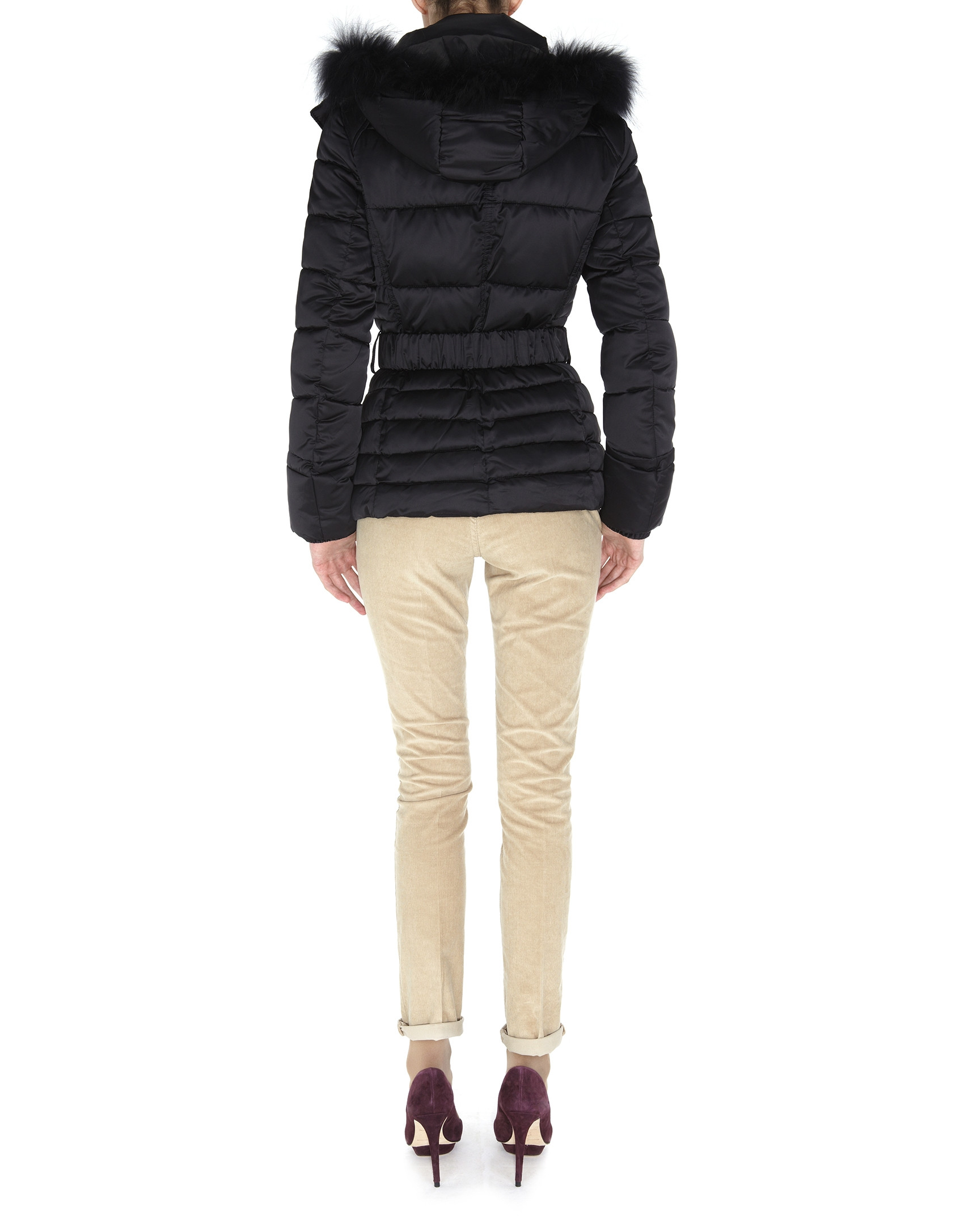 Short black trench coat with hood