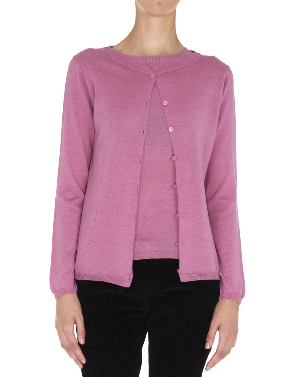 Chaqueta rosa palo para twin set en lana y seda