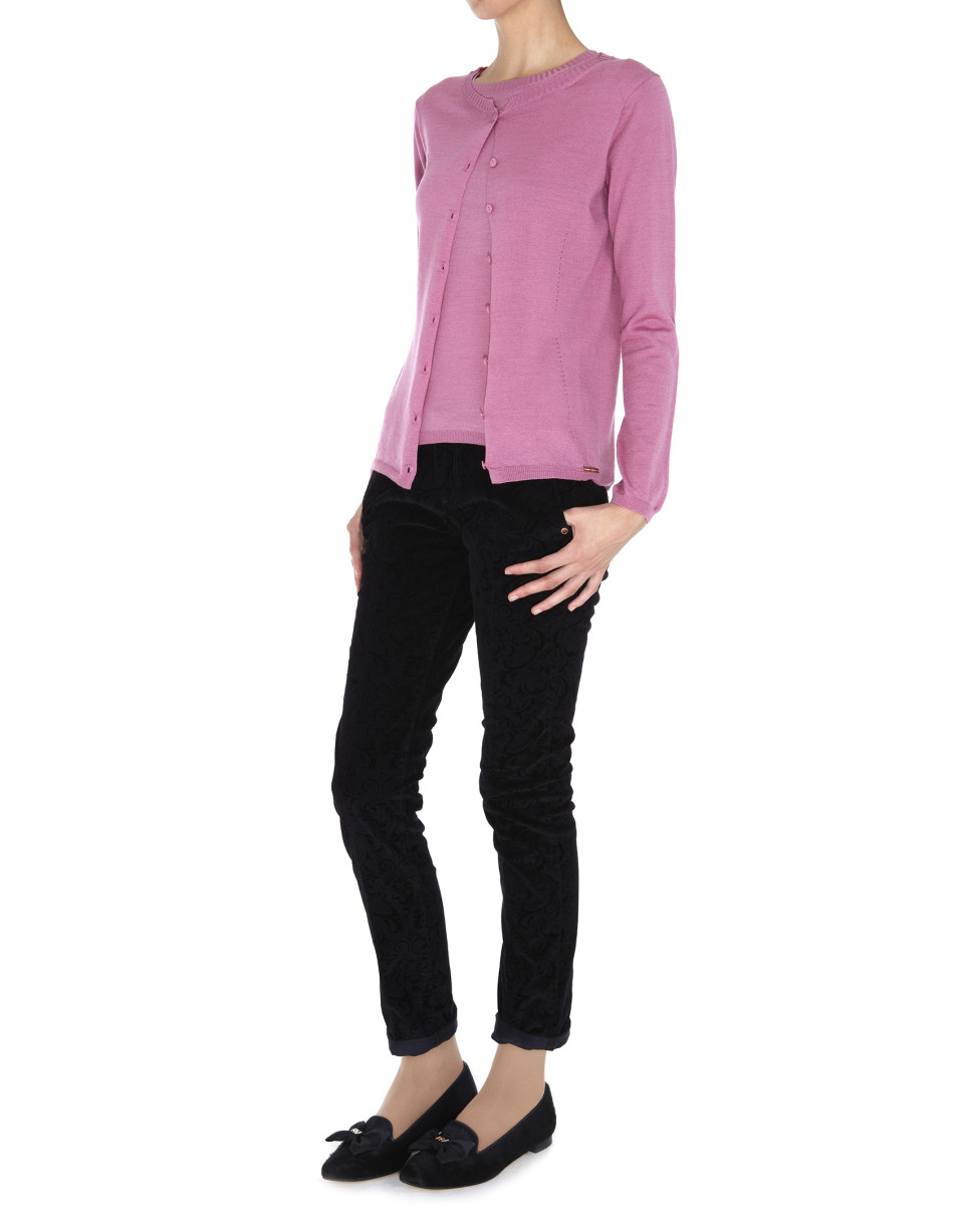 Chaqueta rosa palo para twin set en lana y seda
