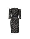 Vestido negro estampado escote bañera