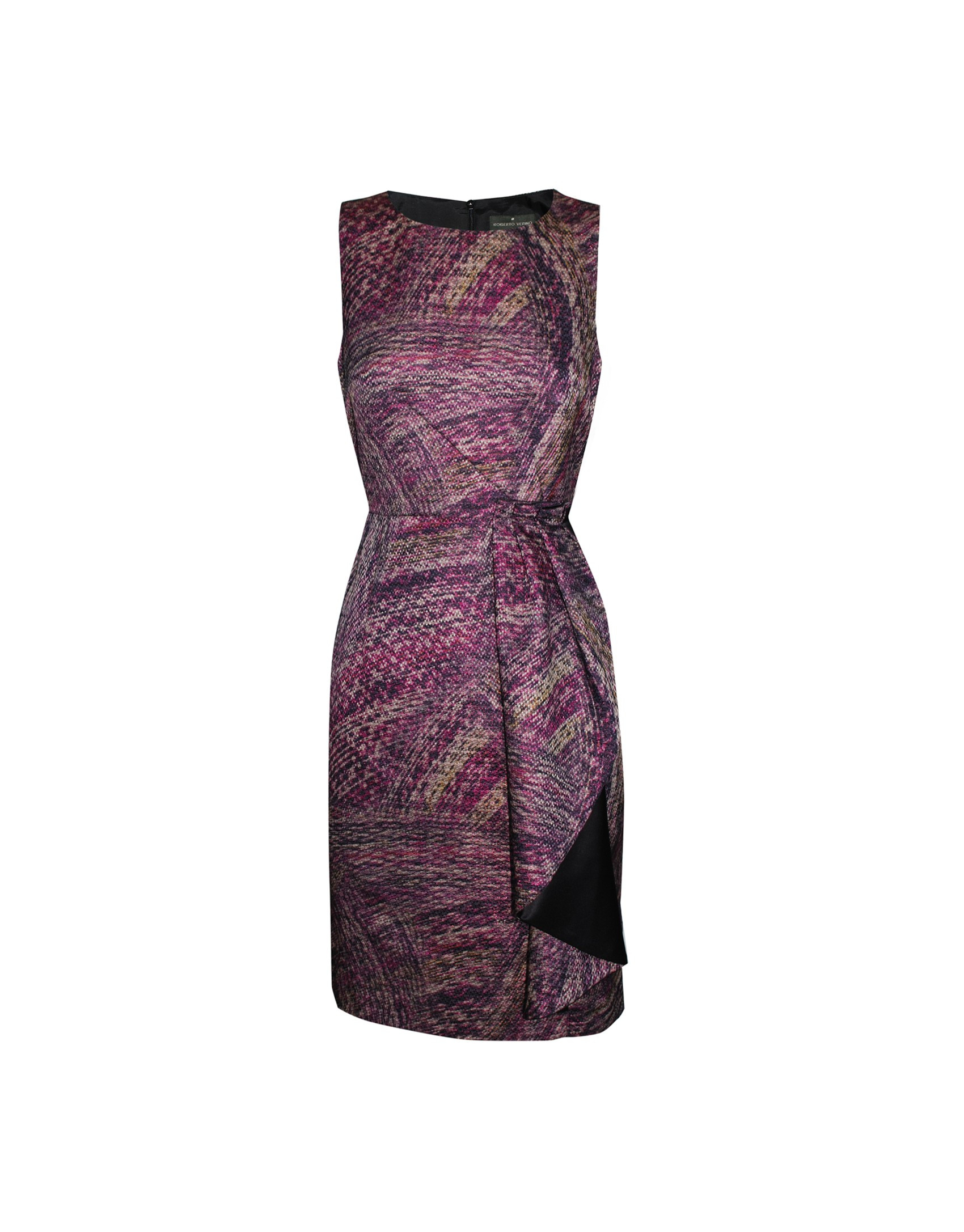 Sleeveless bourdeaux pattern dress