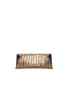 Bolso Clutch Bella Bronze piel grabado cocodrilo
