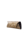 Bolso Clutch Bella Bronze piel grabado cocodrilo