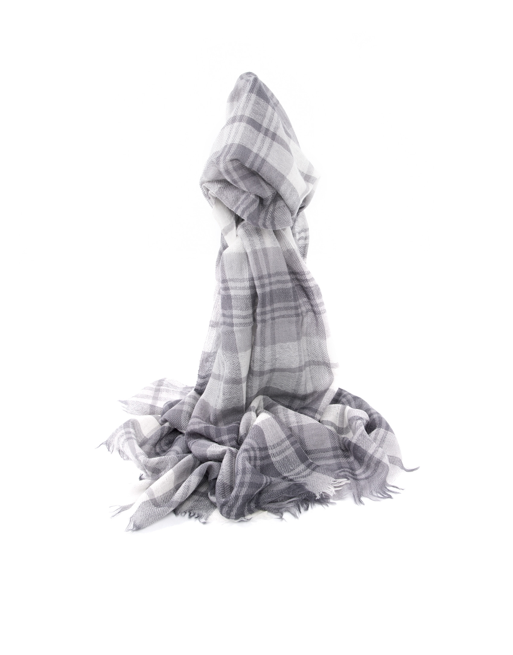 Foulard cuadros gris negros