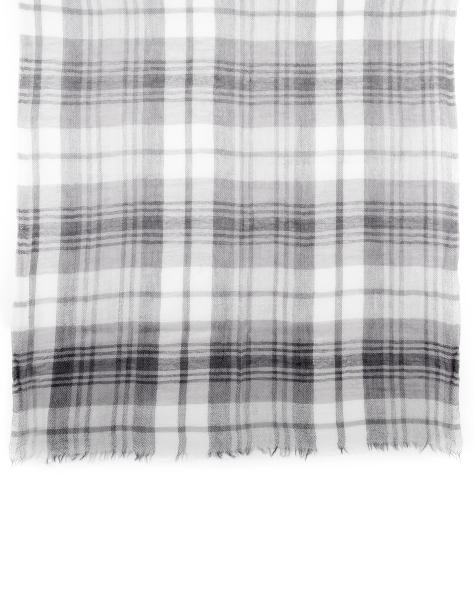 Foulard cuadros gris negros