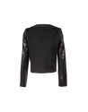 Black two-fabric blazer