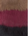 Tricolor knit and rabbit fur mittens 