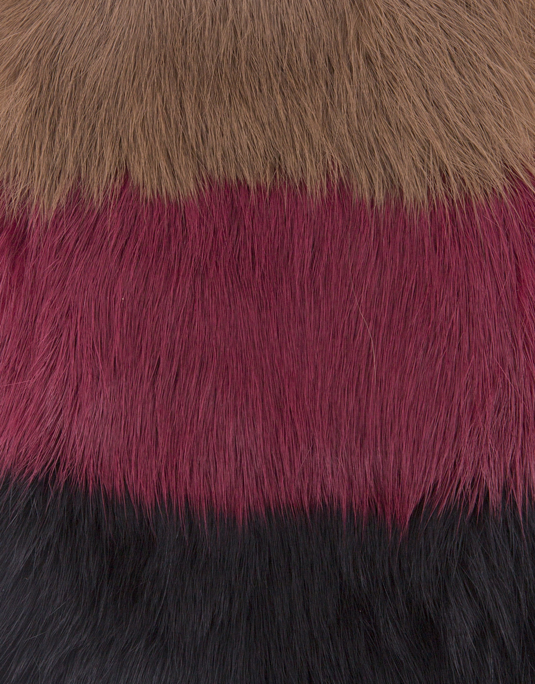 Tricolor knit and rabbit fur mittens 