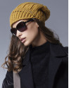 Gorro visera punto mostaza