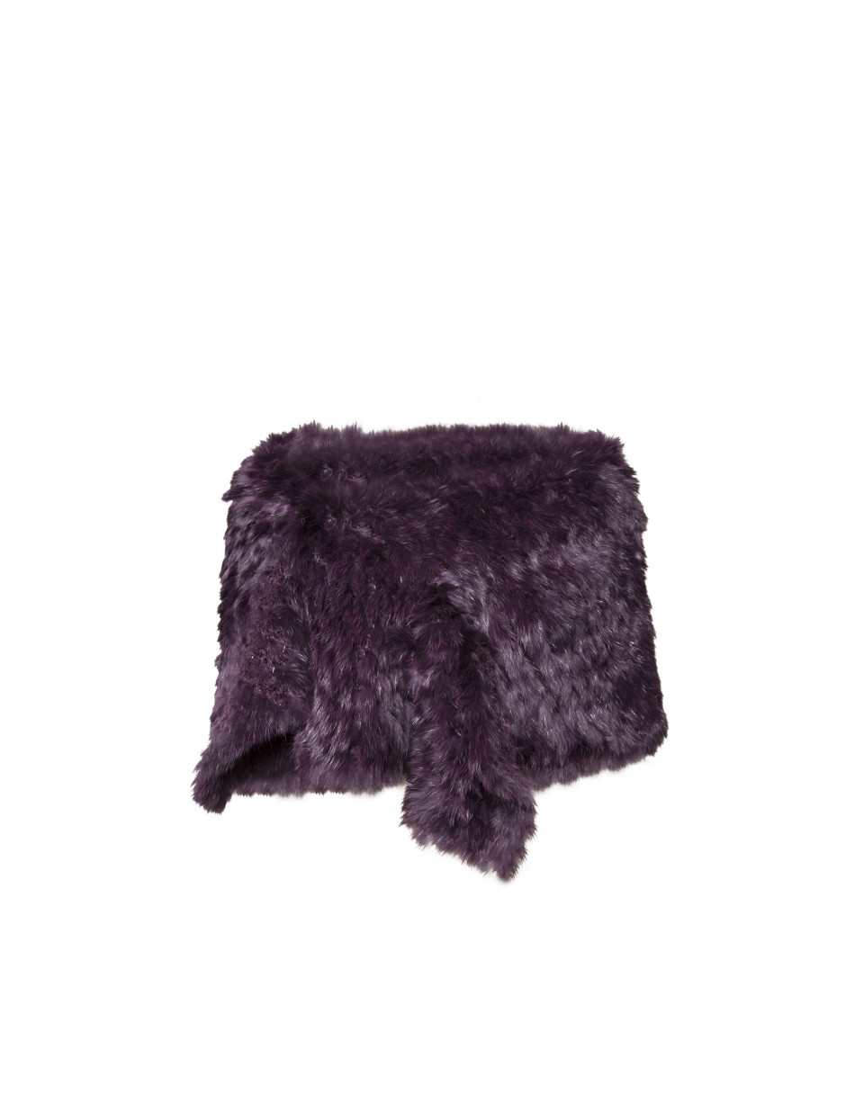 burgundy rabbit fur shrug