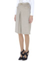 Beige front pleated skirt 