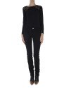 Black long sleeved top with lace shoulders