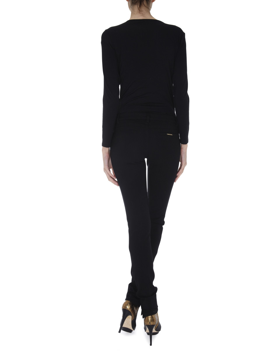 Black long sleeved top with lace shoulders