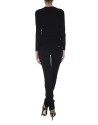 Black long sleeved top with lace shoulders