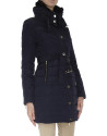 Long midnight blue ski jacket with fur collar 