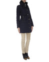 Long midnight blue ski jacket with fur collar 