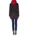 Brown trench coat with detachable red lining