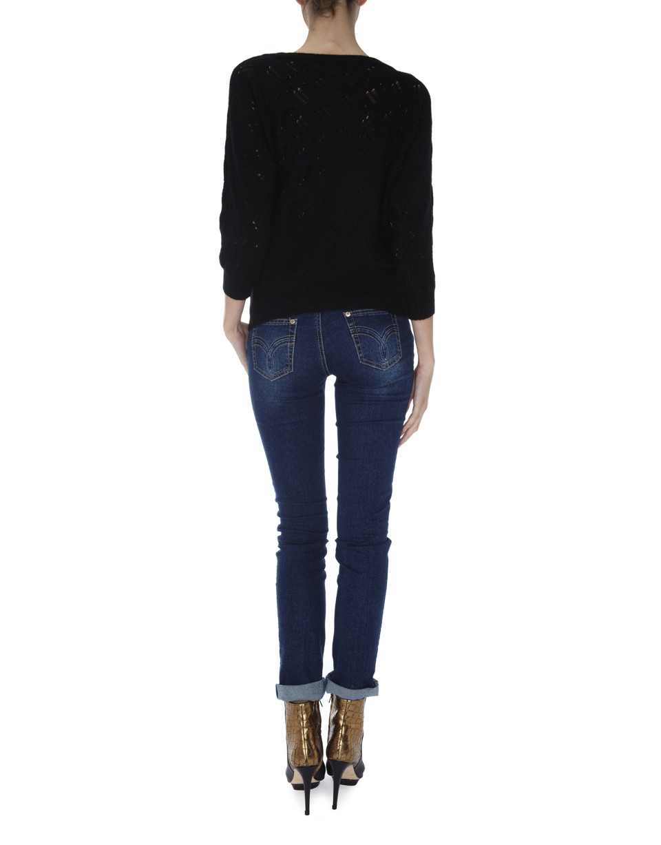Black openwork sweater 
