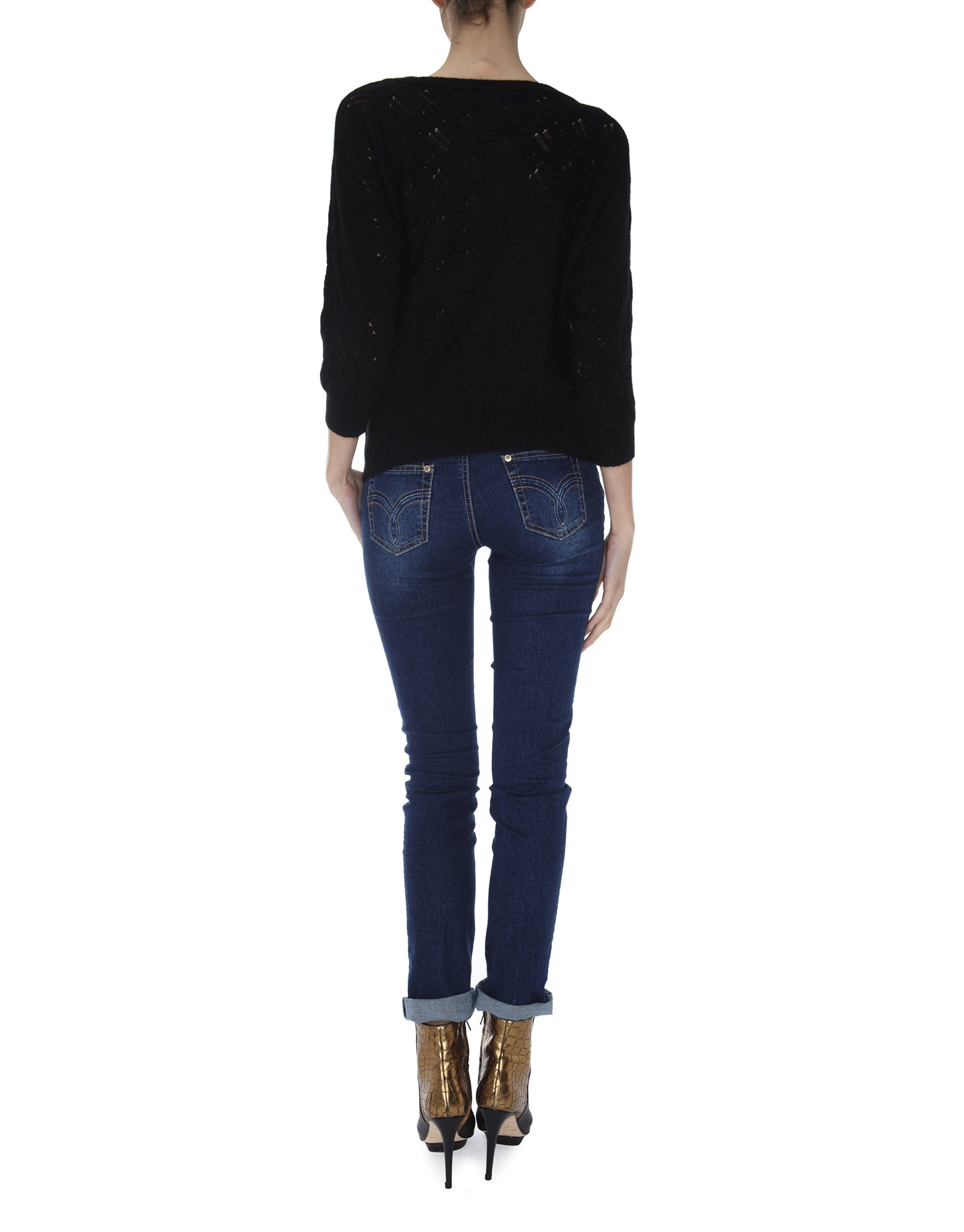 Black openwork sweater 