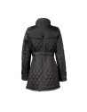 Long black quilted parka