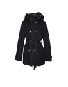 Trench paño negro interior acolchado