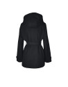 Trench paño negro interior acolchado