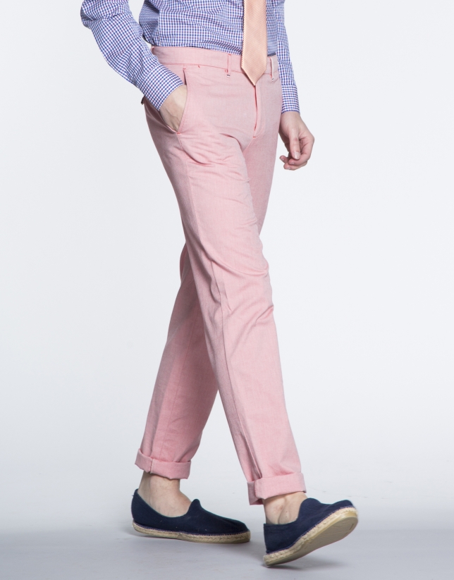 Pantalón color coral sport Oxford