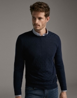 Navy blue high twist cotton sweater Navy blue high twist cotton sweater