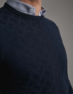 Navy blue high twist cotton sweater Navy blue high twist cotton sweater