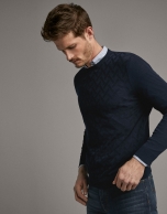 Navy blue high twist cotton sweater Navy blue high twist cotton sweater