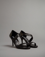 Black leather sandals