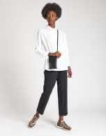 Black straight ankle-length pants