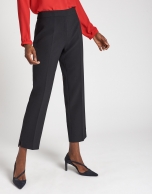 Black straight ankle-length pants