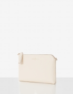 Lisa ecru leather clutch bag