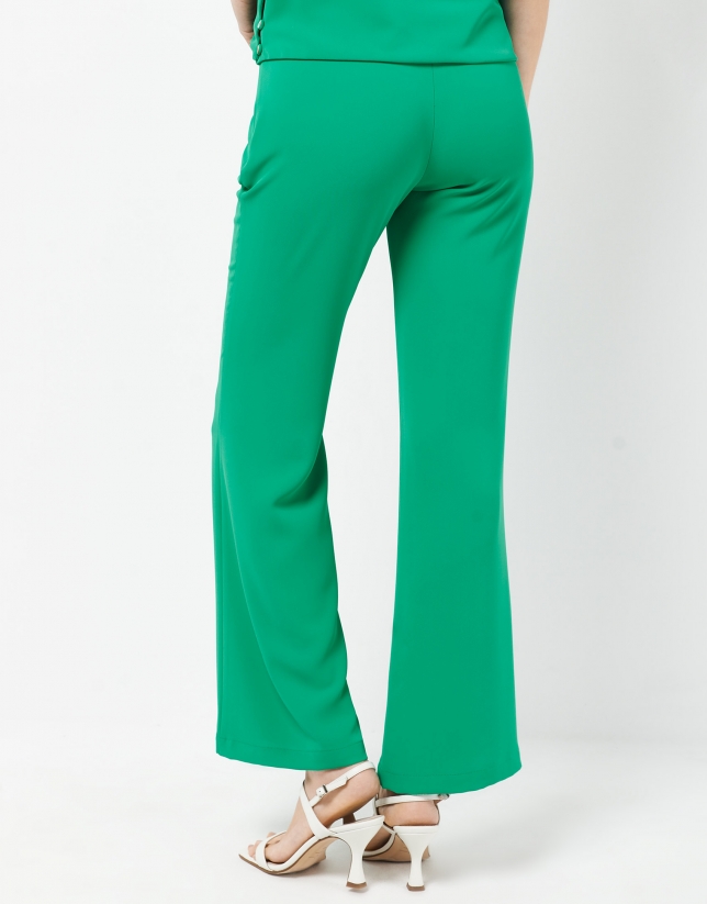 Pantal&oacute;n fluido recto verde
