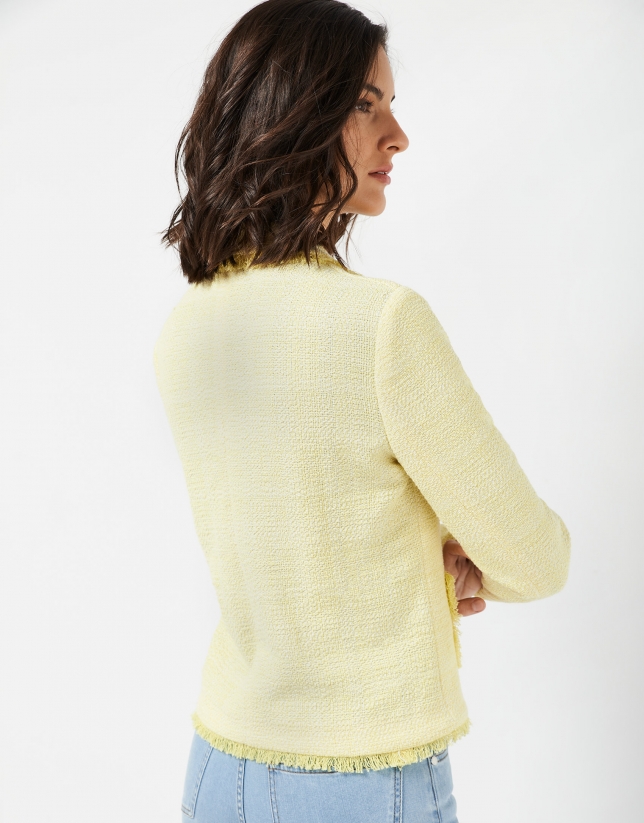 Short yellow jacket with frayed edges